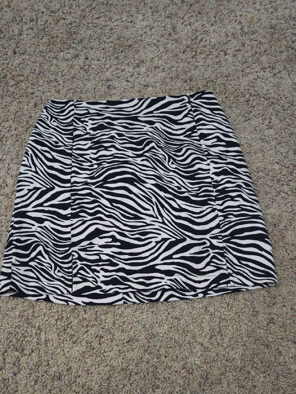 love on a hanger Black and White Zebra Print Mini Skirt